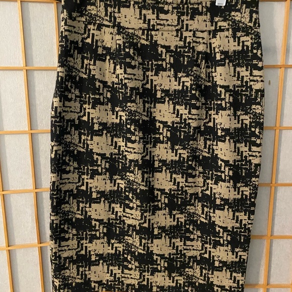 Grace Black Beige Abstract Print Pencil Skirt 4 Stretch Knit Office Workwear - Picture 3 of 7